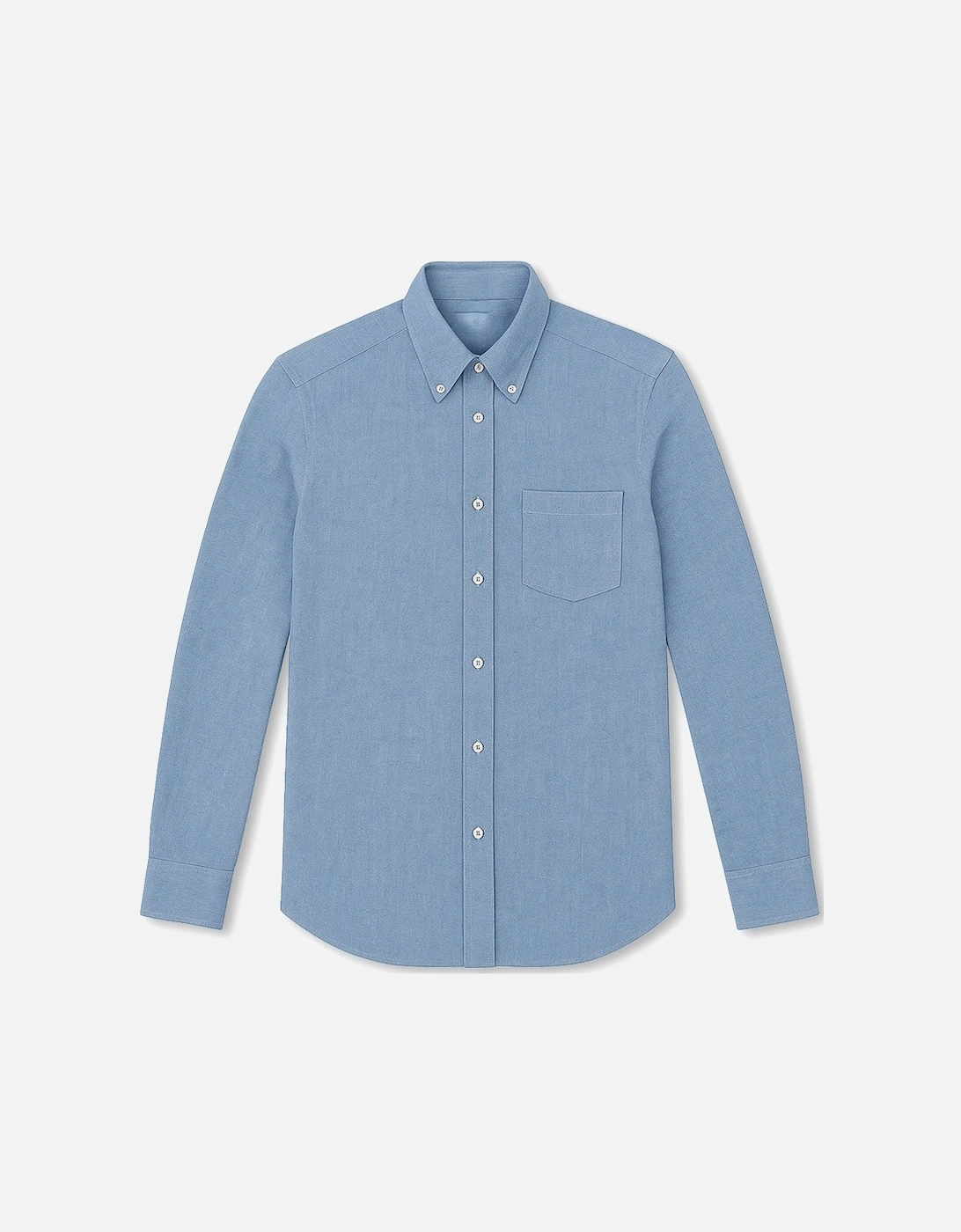 Men's Slim Fit Chambray Cotton Shirt Blue, 4 of 3