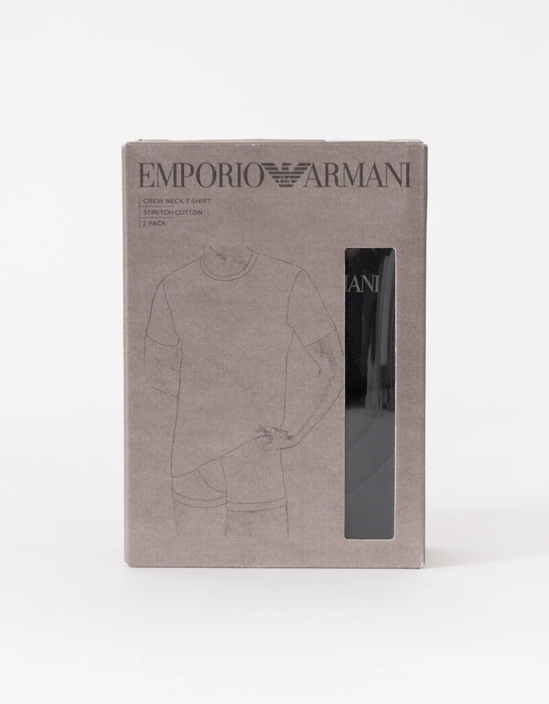 Mens 2 Pack Logo Tape Loungewear Tops  - Black/Black MC005