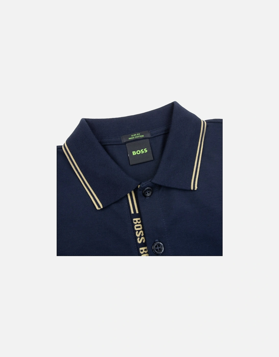 Paule 4 Slim Fit Branded Placket Polo Navy 403