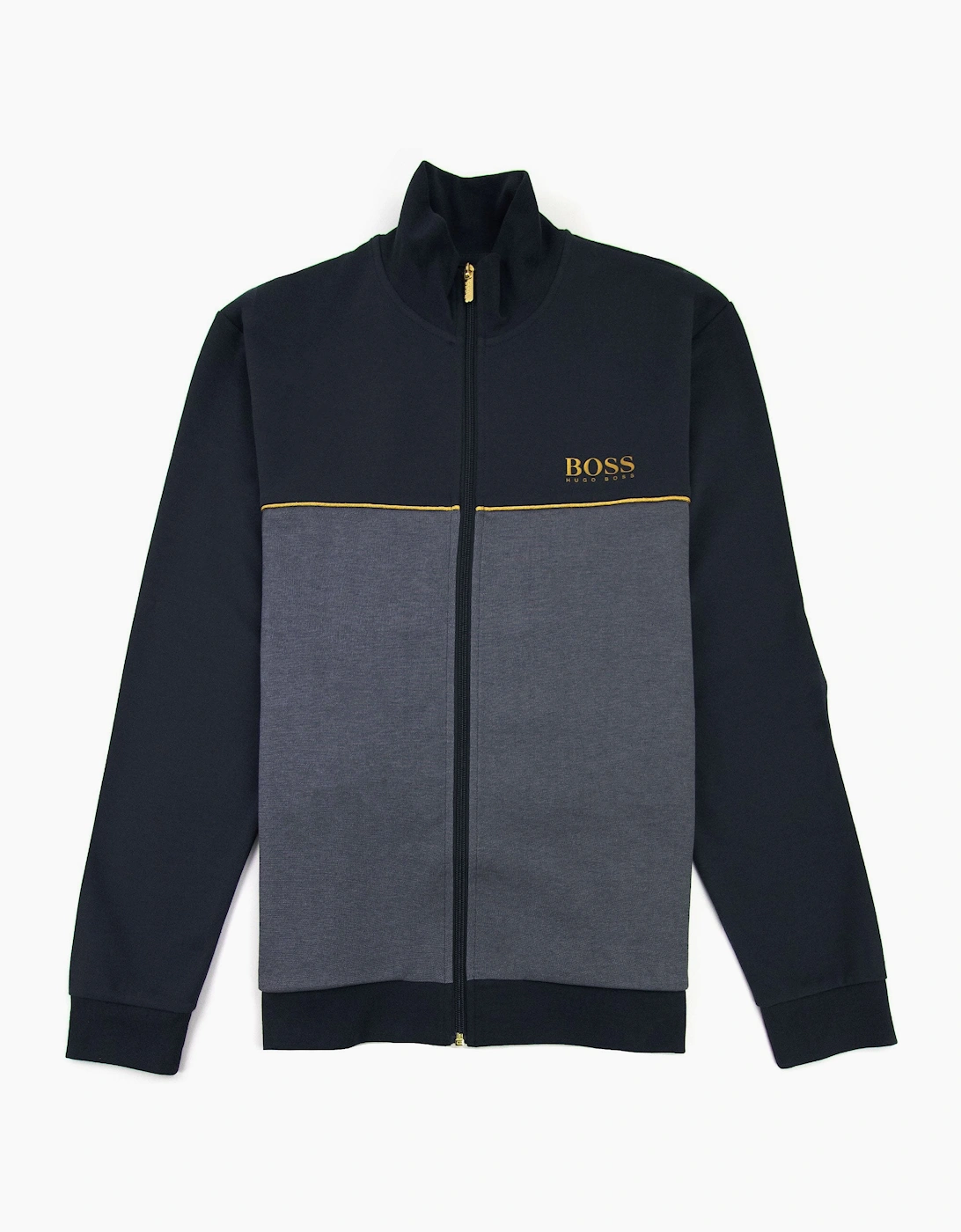 Men's Hugo Boss Metalic Logo Tracksuit  Jacket Dark Navy 403 - Black - Size: 38/Regular