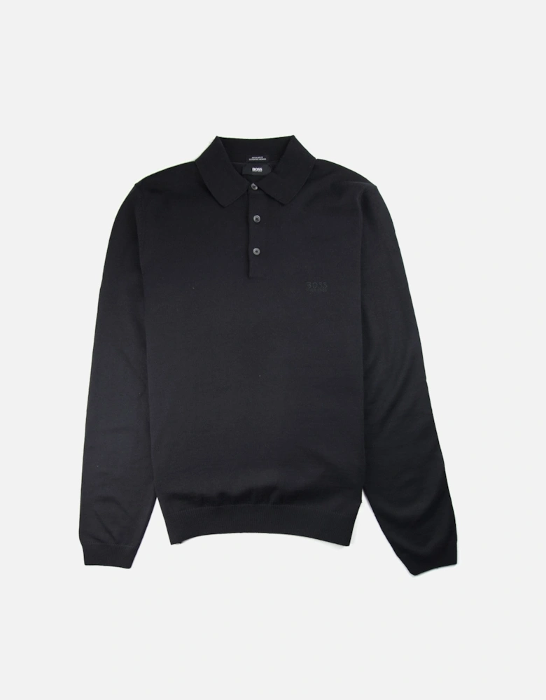 Banet-B Long Sleeve Knitted Polo Black