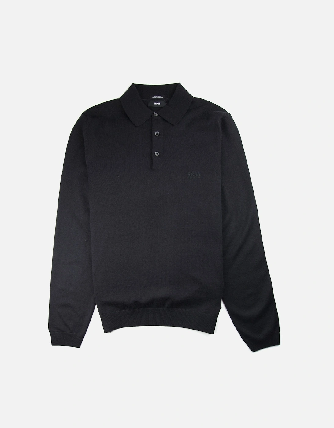 Banet-B Long Sleeve Knitted Polo Black, 3 of 2
