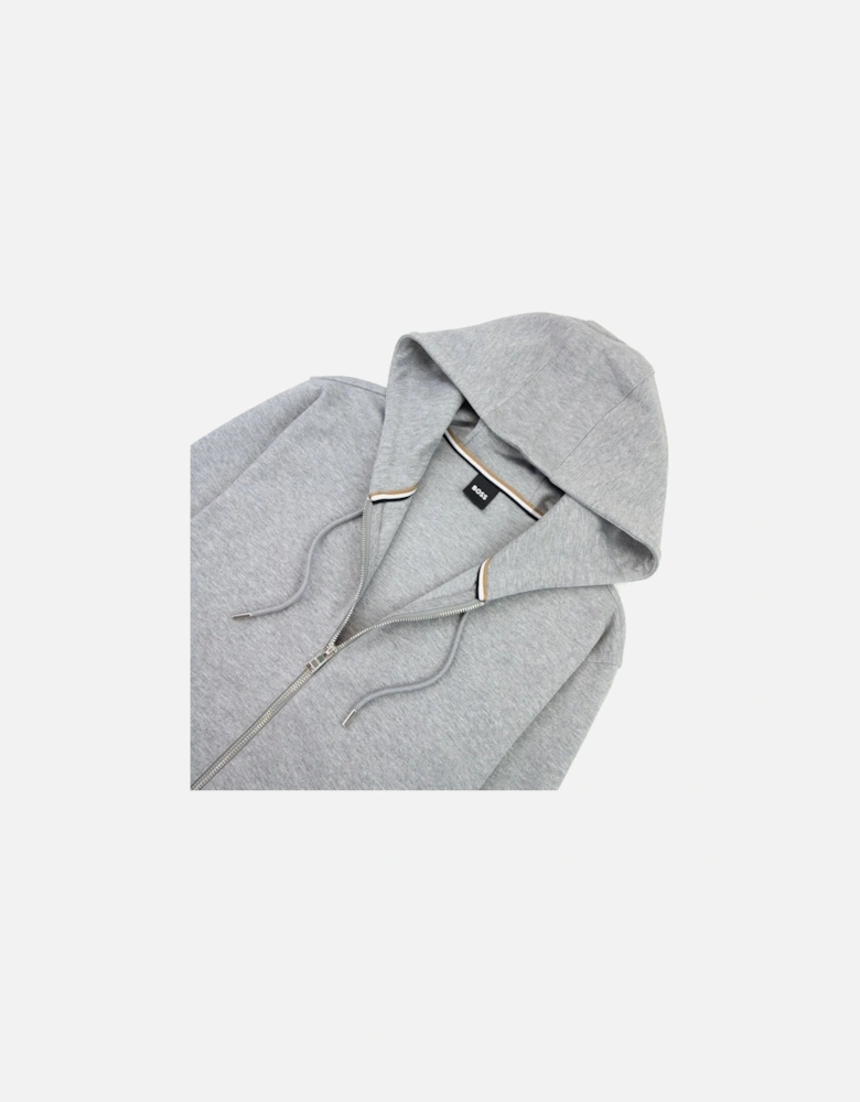 Seeger 118 Logo Cuff & Hem Zip Up Hoodie Grey 041