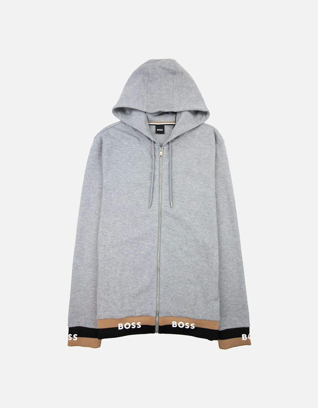 Seeger 118 Logo Cuff & Hem Zip Up Hoodie Grey 041, 4 of 3