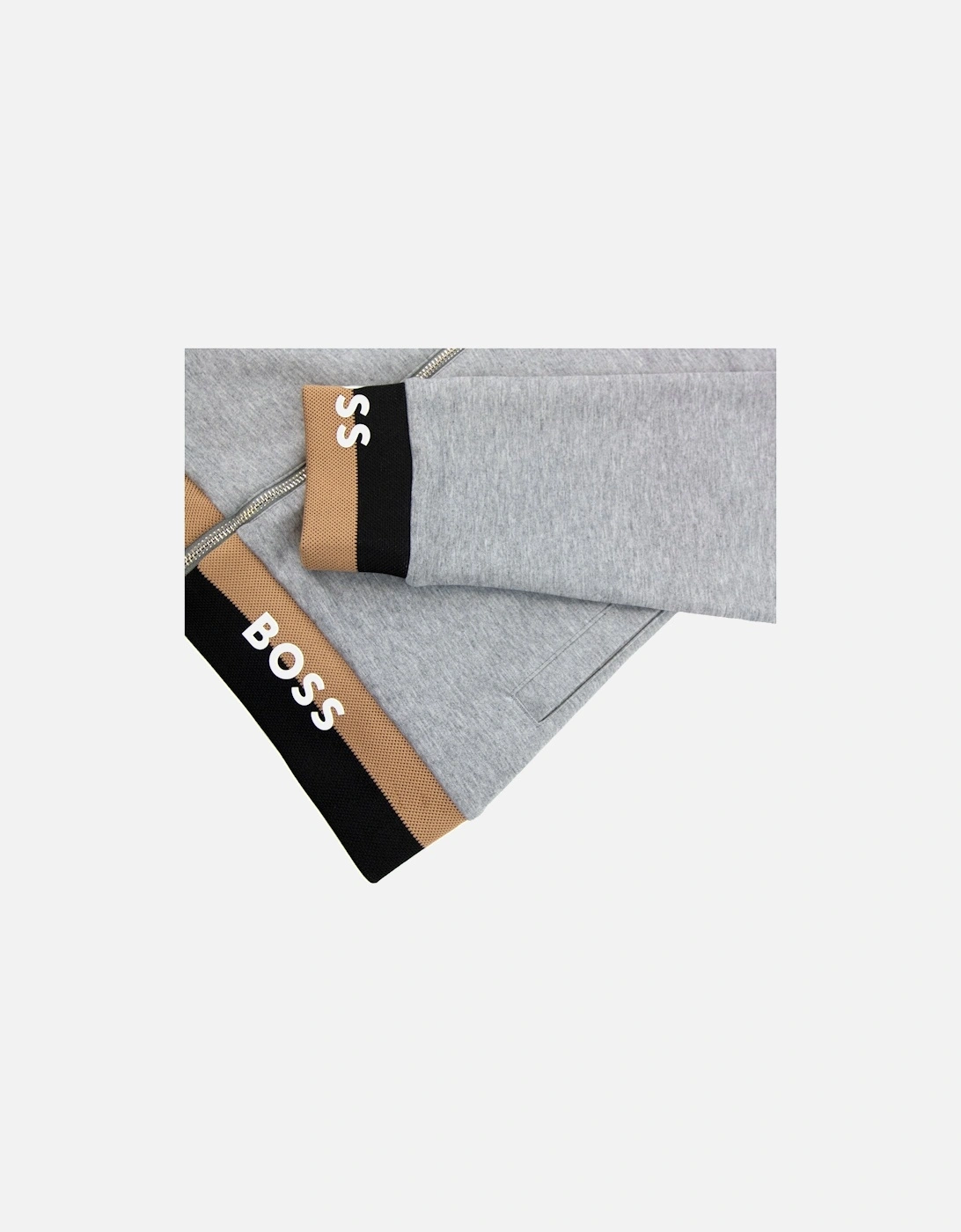 Seeger 118 Logo Cuff & Hem Zip Up Hoodie Grey 041