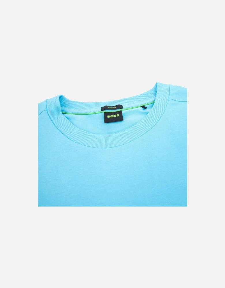 Tee Contrast Logo T Shirt Light Blue 454