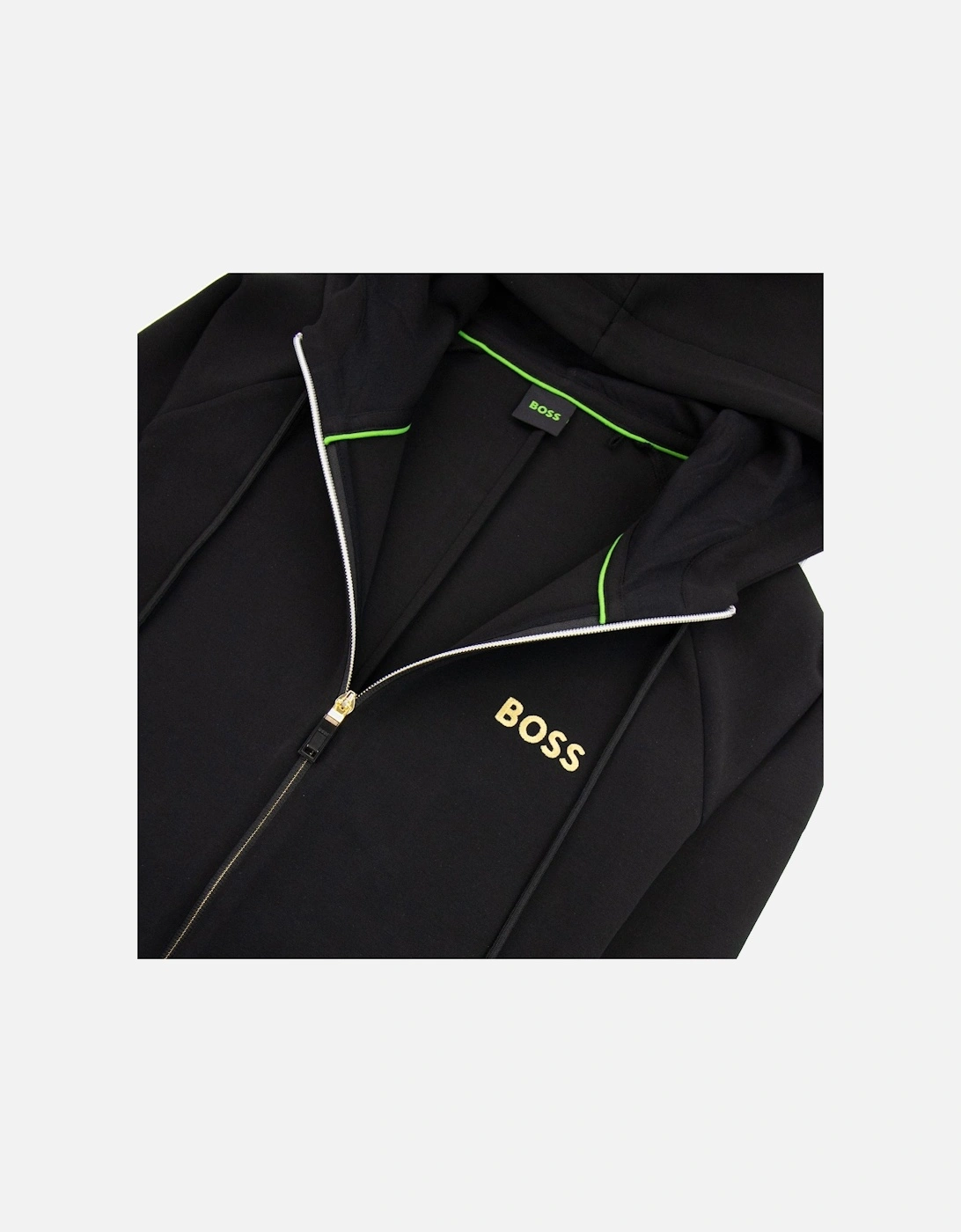 Saggy 1 Embroidered Logo Zip Up Hoodie Black 001