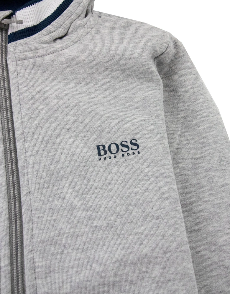 Kids Hoody Side Logo Light Grey