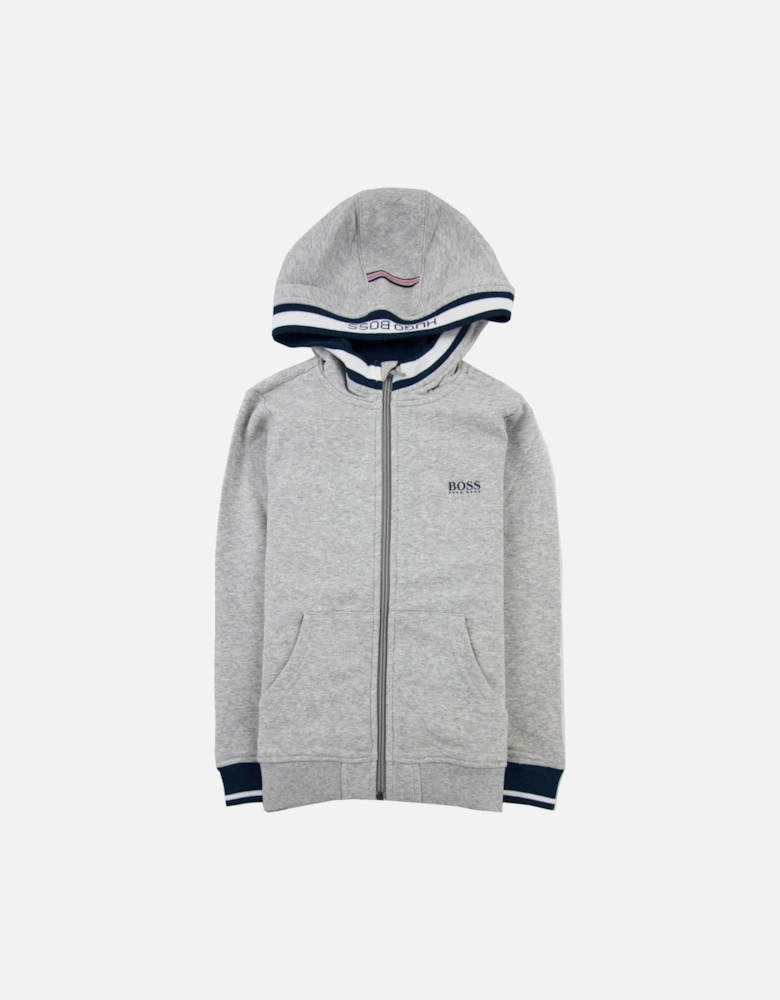 Kids Hoody Side Logo Light Grey