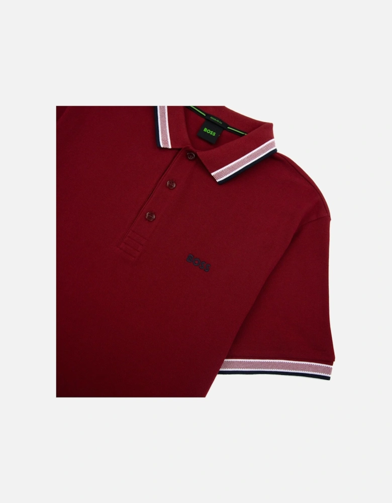 Paddy Embroidered Logo Polo Burgundy 607