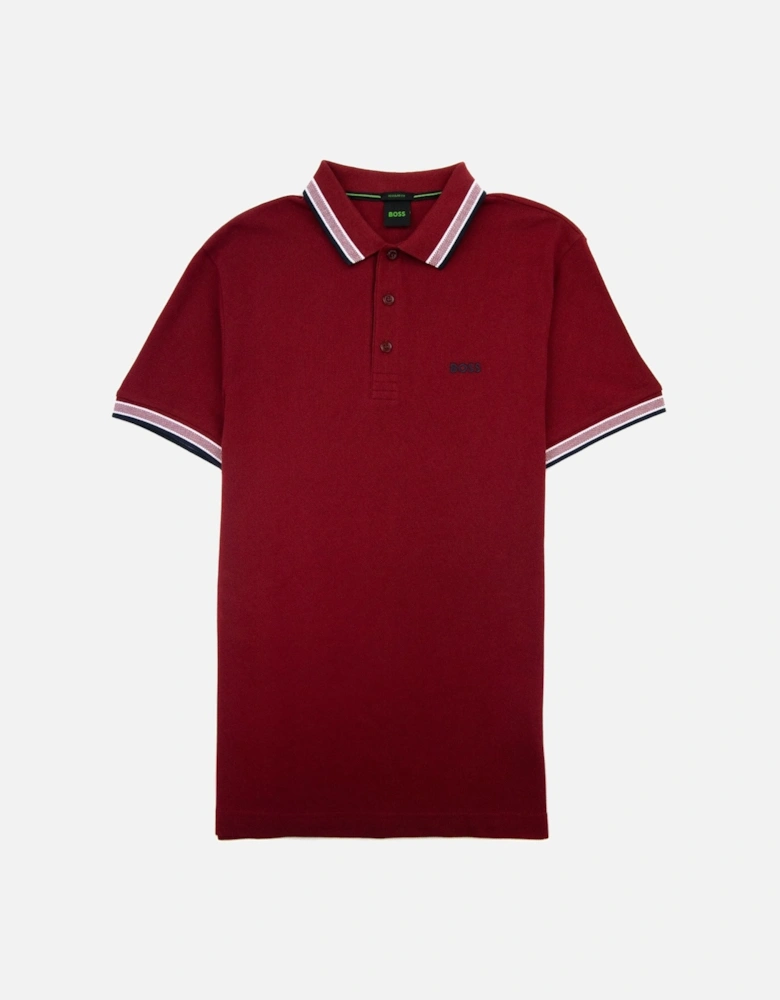 Paddy Embroidered Logo Polo Burgundy 607