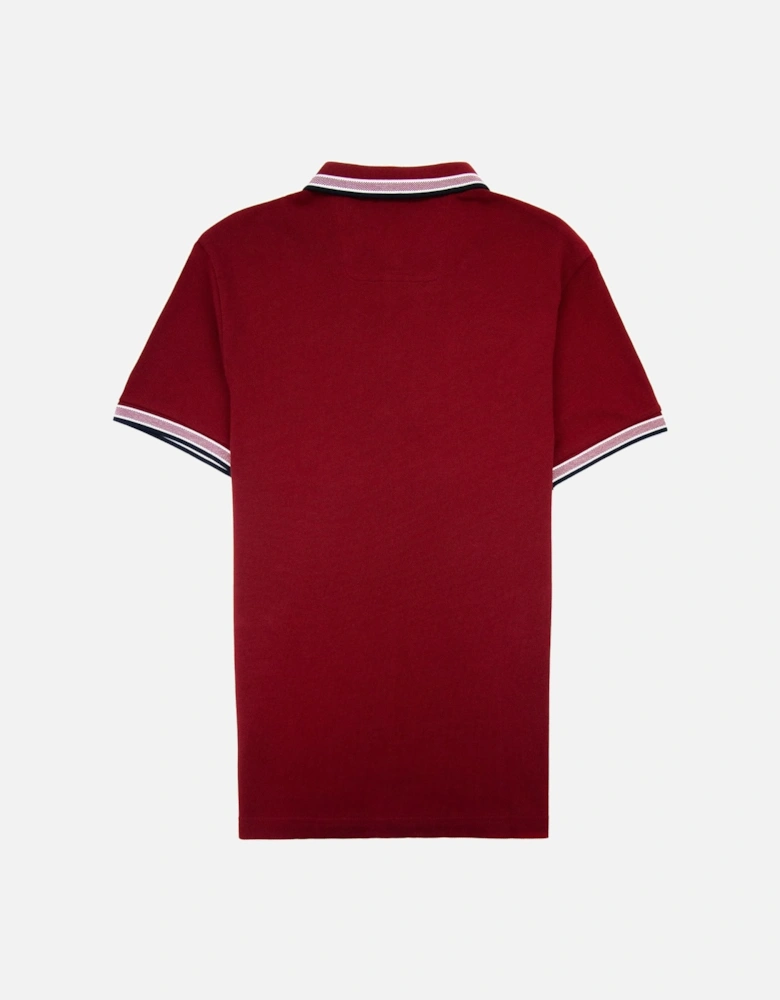 Paddy Embroidered Logo Polo Burgundy 607