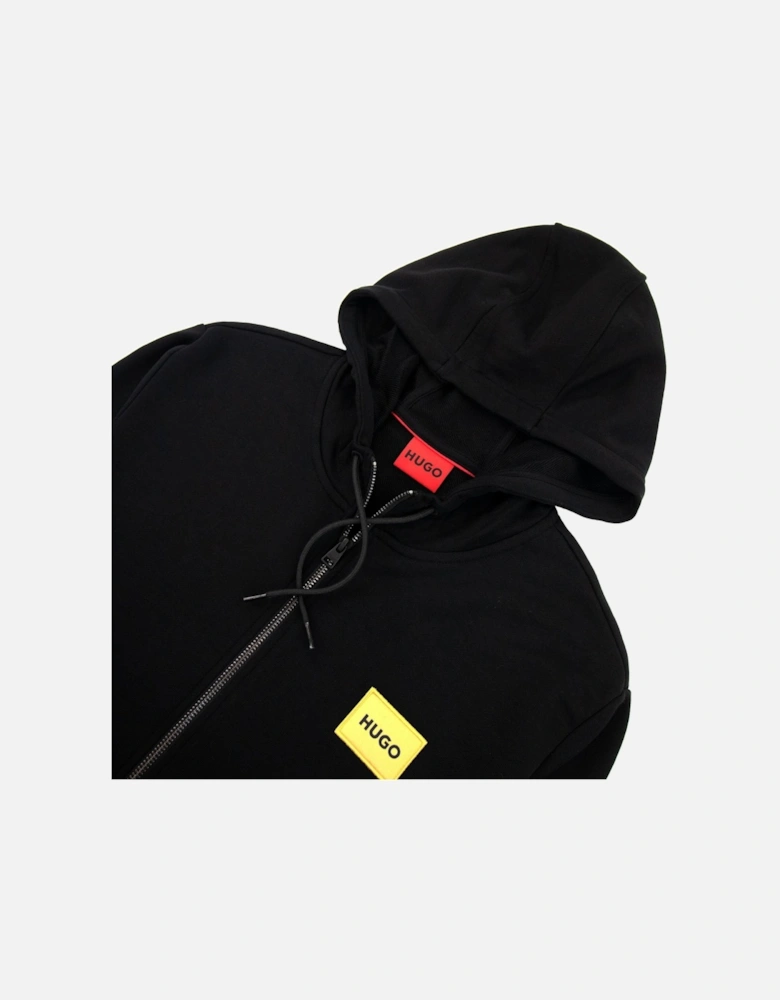 Hugo Daple G Patch Logo Zip Up Hoodie Black 001