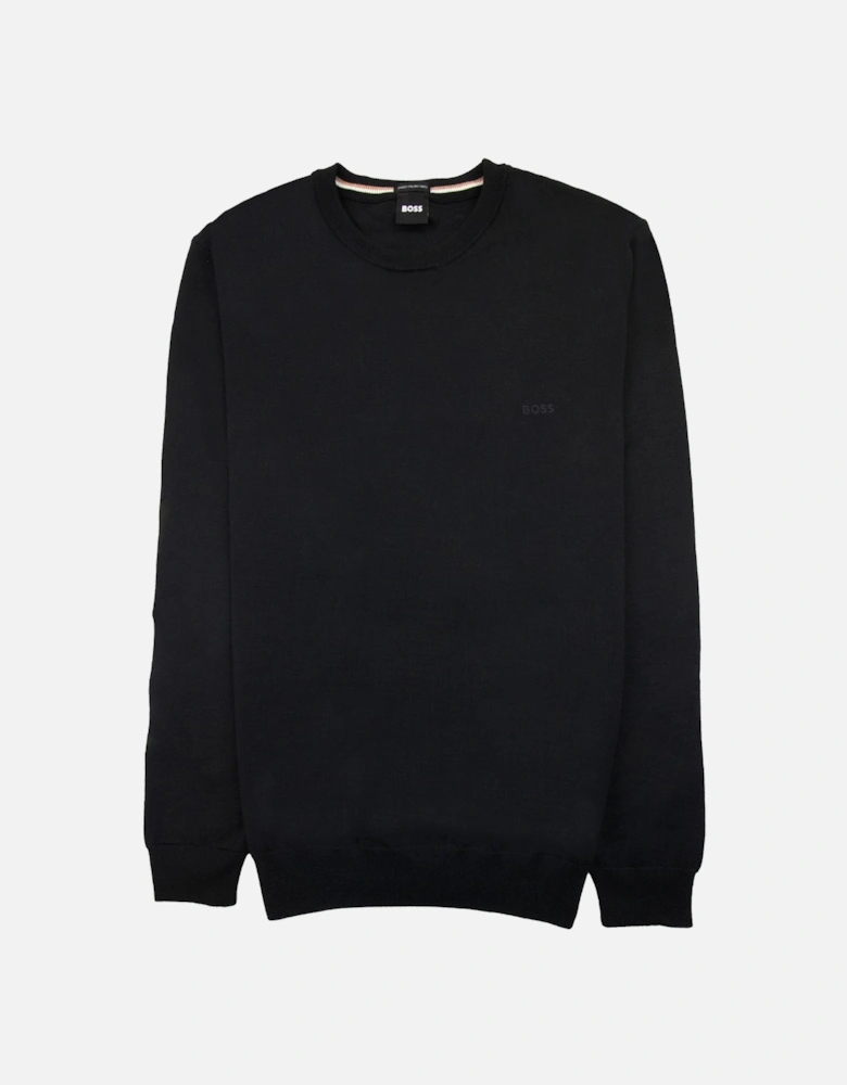 Botto-l Embroidered Logo With Responsible Wool Sweater Black 001