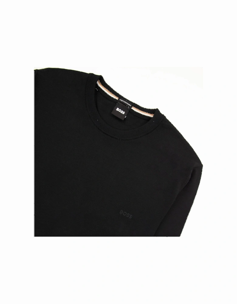 Botto-l Embroidered Logo With Responsible Wool Sweater Black 001