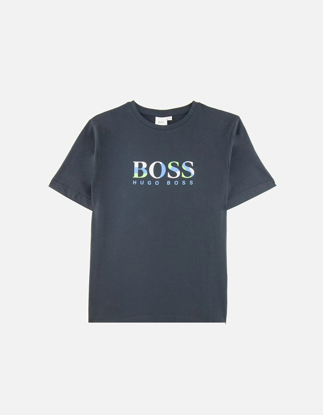 Kids Multi Chest Logo T Shirt Navy, 3 of 2