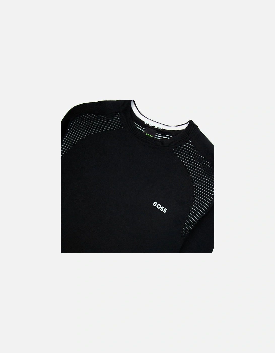 Ramal Two Tone Stripes Sweater Black 001