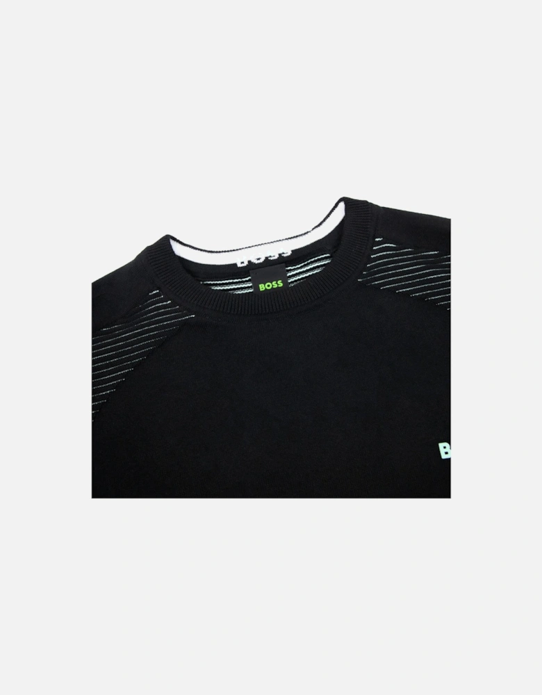 Ramal Two Tone Stripes Sweater Black 001