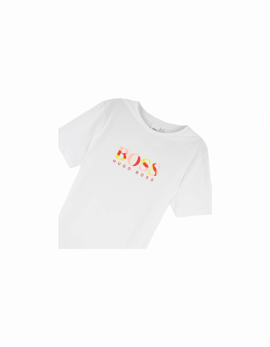 Kids Multi Chest Logo T Shirt White