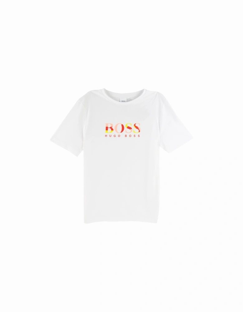 Kids Multi Chest Logo T Shirt White