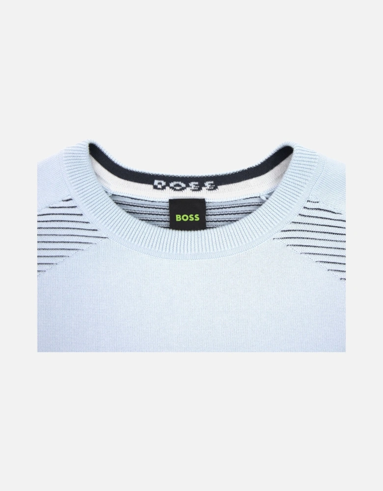 Ramal Two Tone Stripes Sweater Light Blue 453