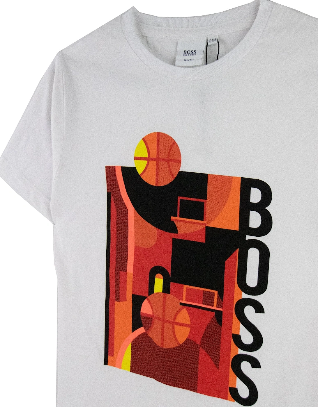 Kids Basket Ball Logo Print T-shirt White