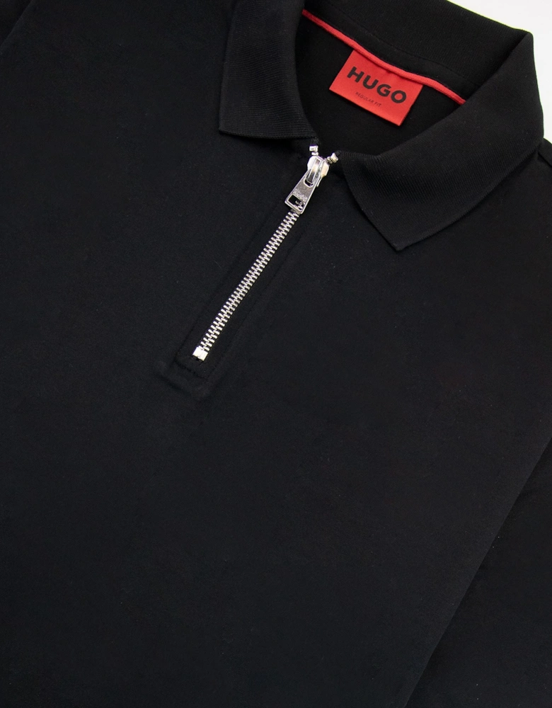 Hugo Dozelot Zip S/s Polo Shirt Black 001