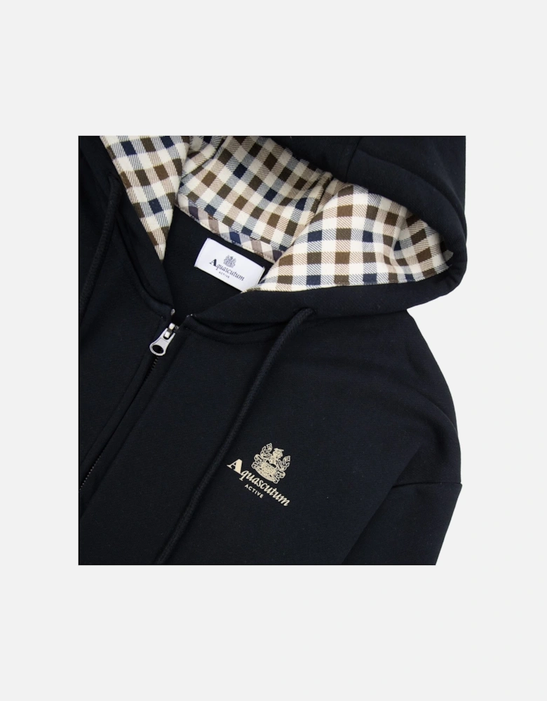 Small Logo Full Zipped Hoodie Black 16