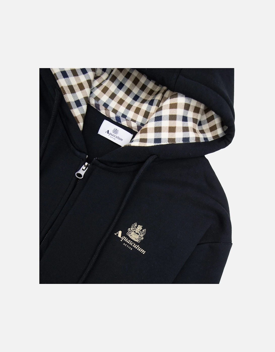 Small Logo Full Zipped Hoodie Black 16