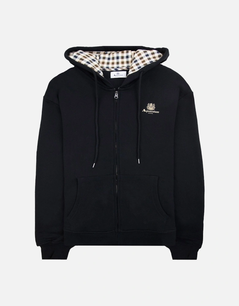 Small Logo Full Zipped Hoodie Black 16