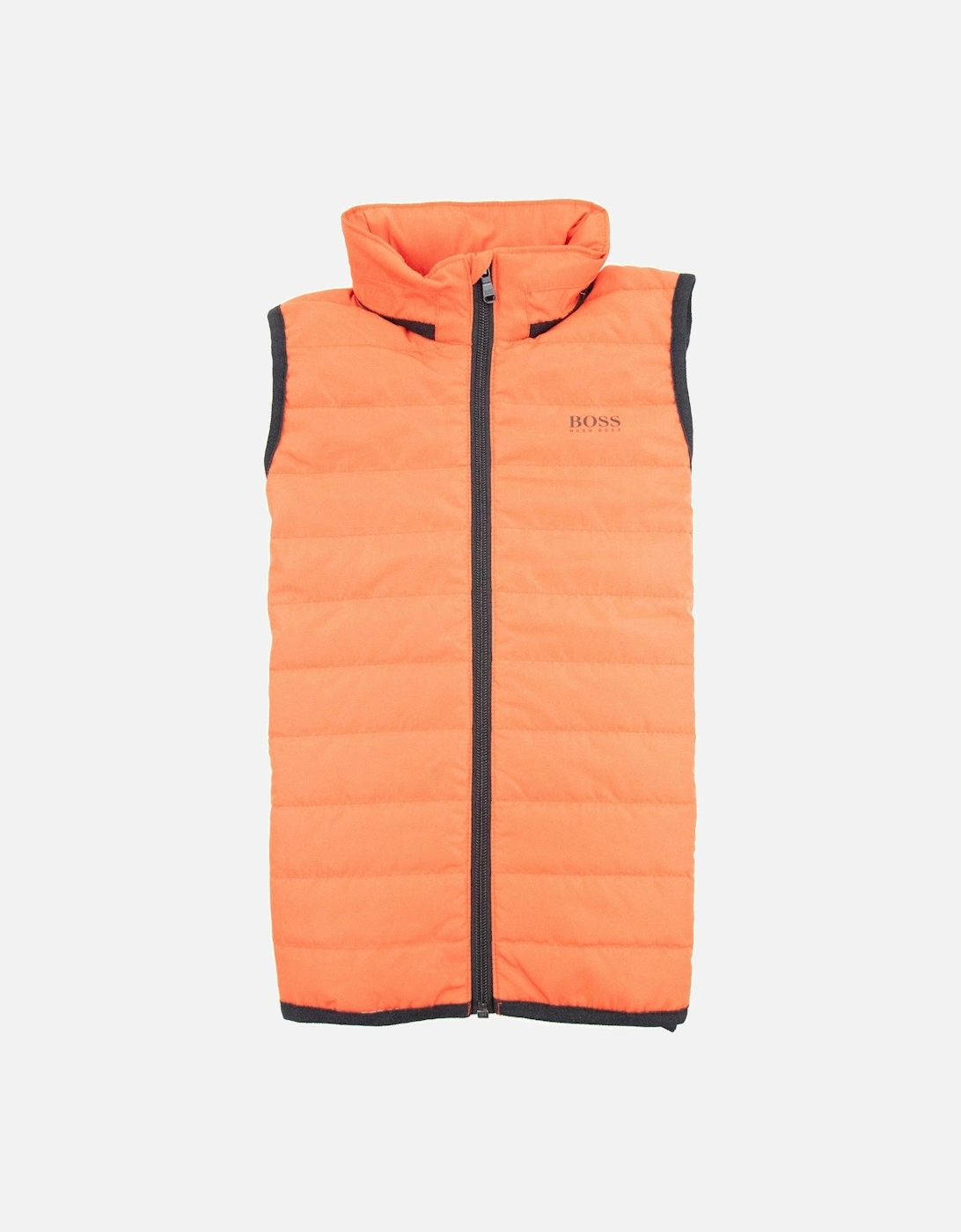 Kids Concealed Hood Padded Gilet Spicy Orange 499, 3 of 2