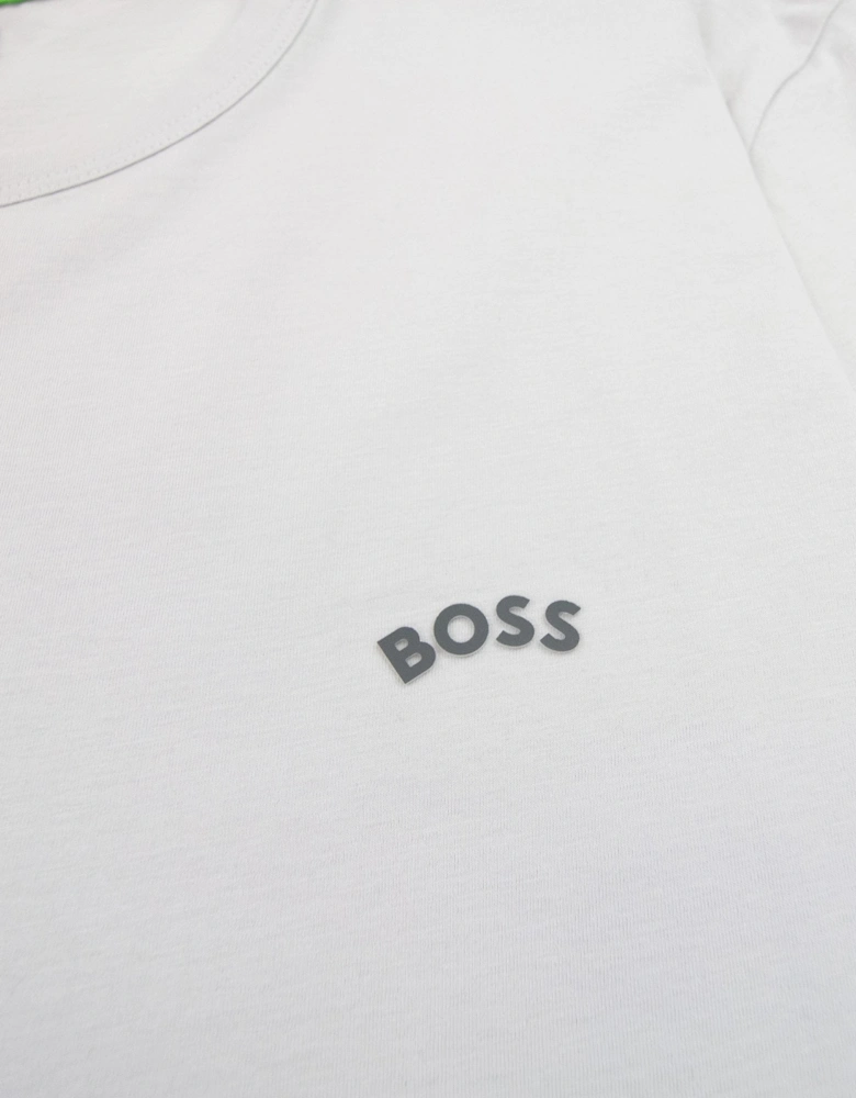 Curved Logo T Shirt Open Grey