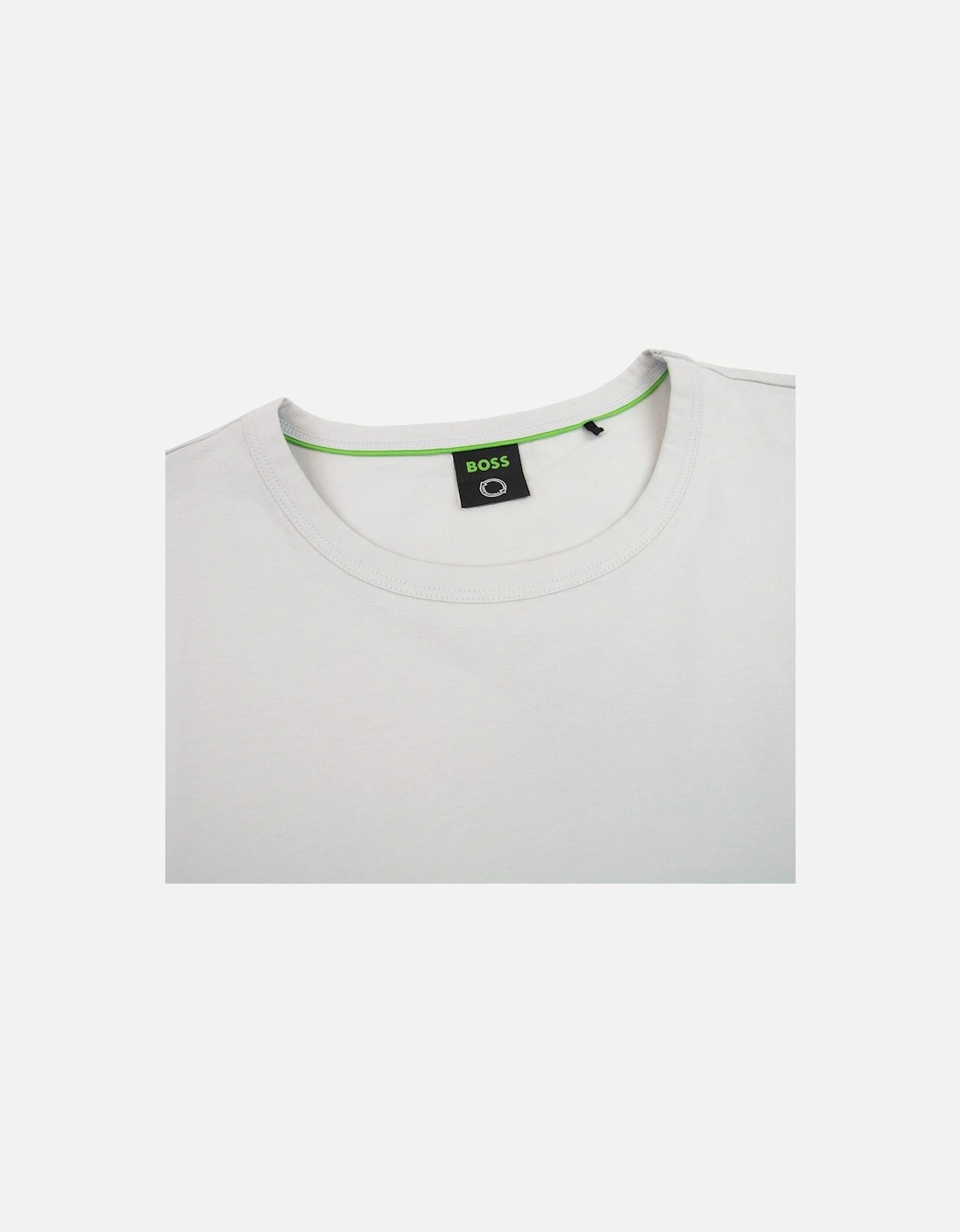 Curved Logo T Shirt Open Grey