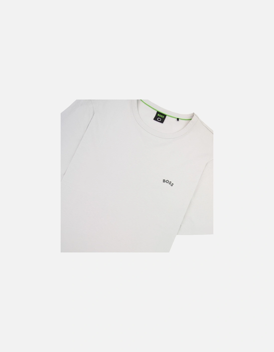 Curved Logo T Shirt Open Grey