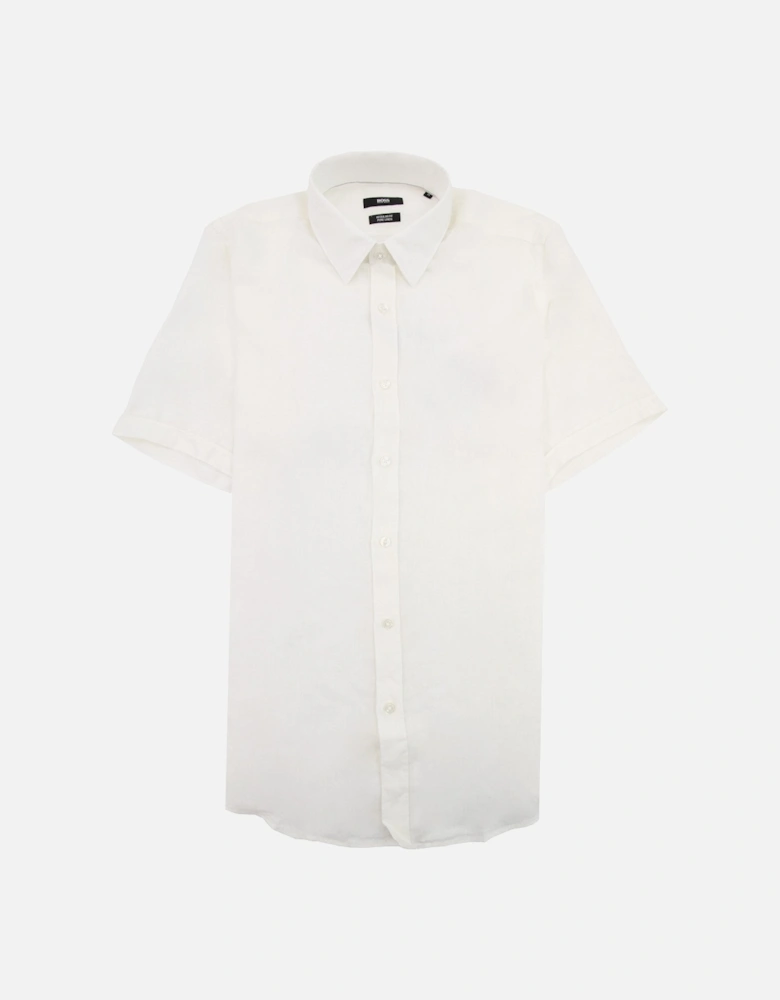 Luka Short Sleeve Pur Linen Shirt White