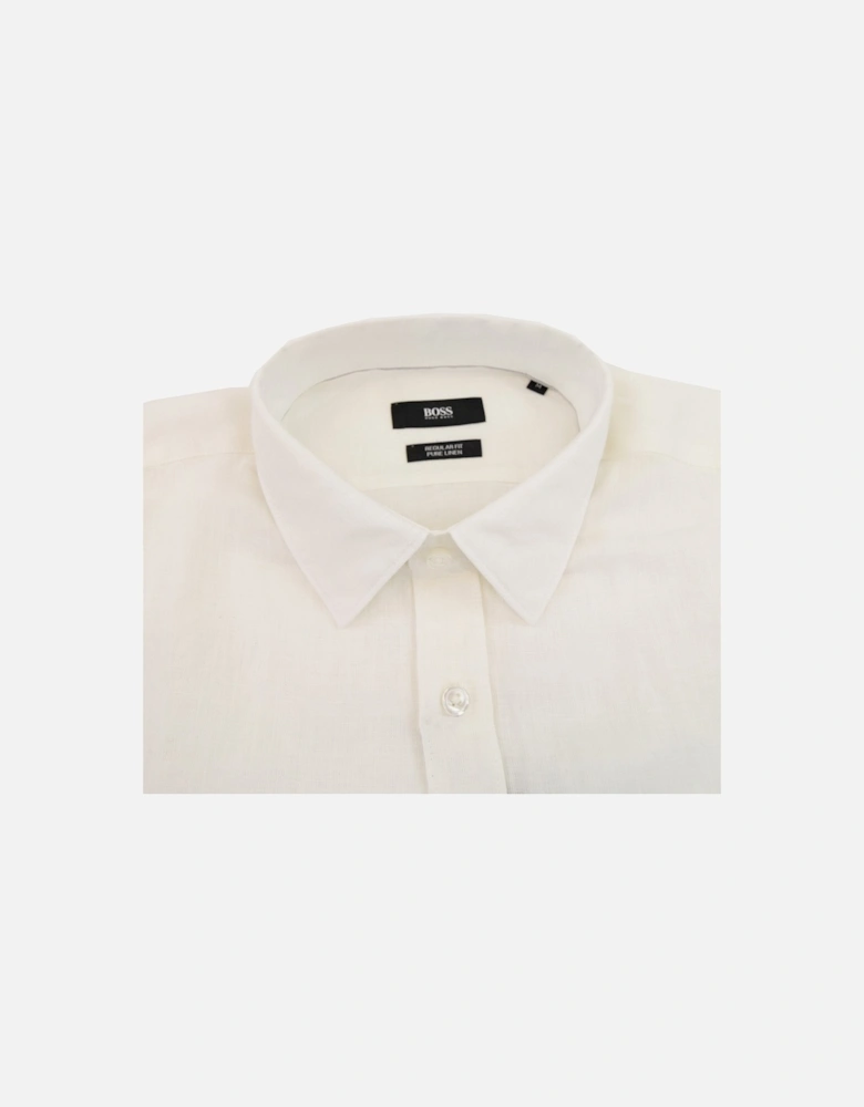 Luka Short Sleeve Pur Linen Shirt White