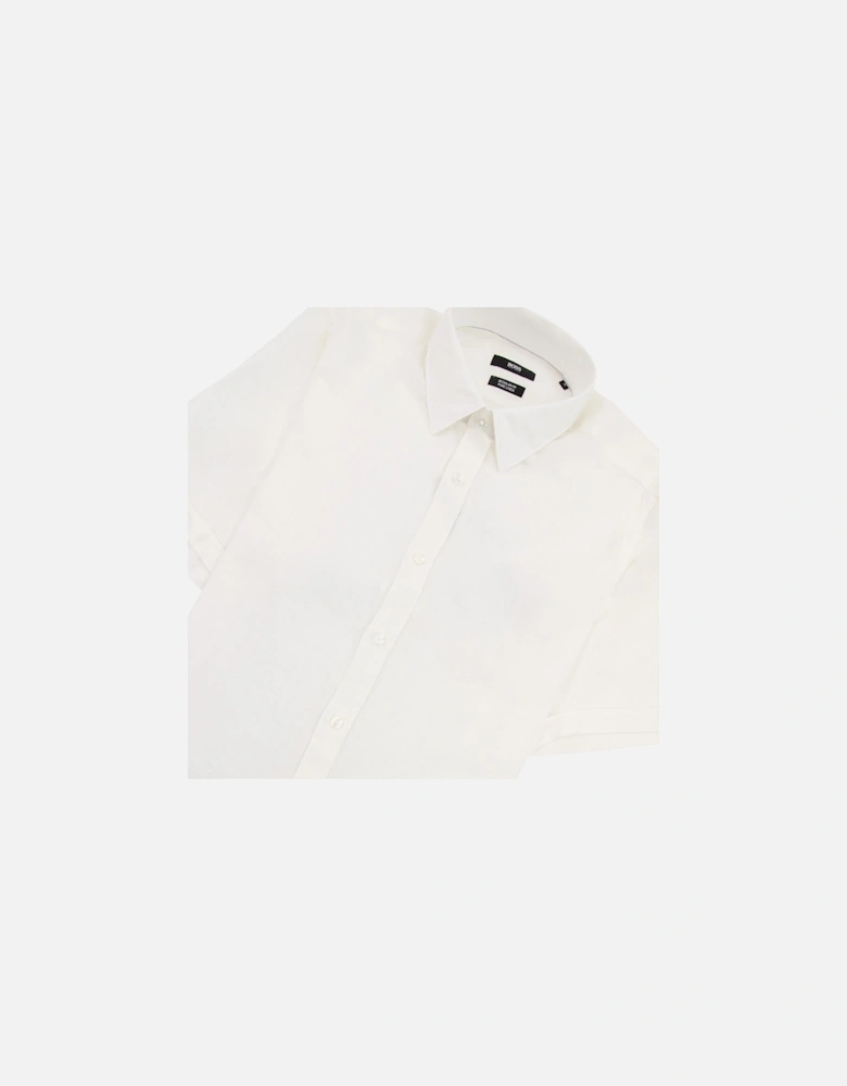 Luka Short Sleeve Pur Linen Shirt White