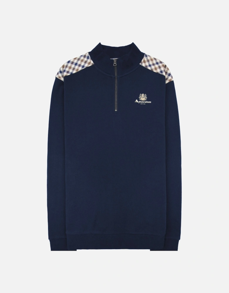 Cc Shoulder 1/4 Zip Sweatshirt Navy 11