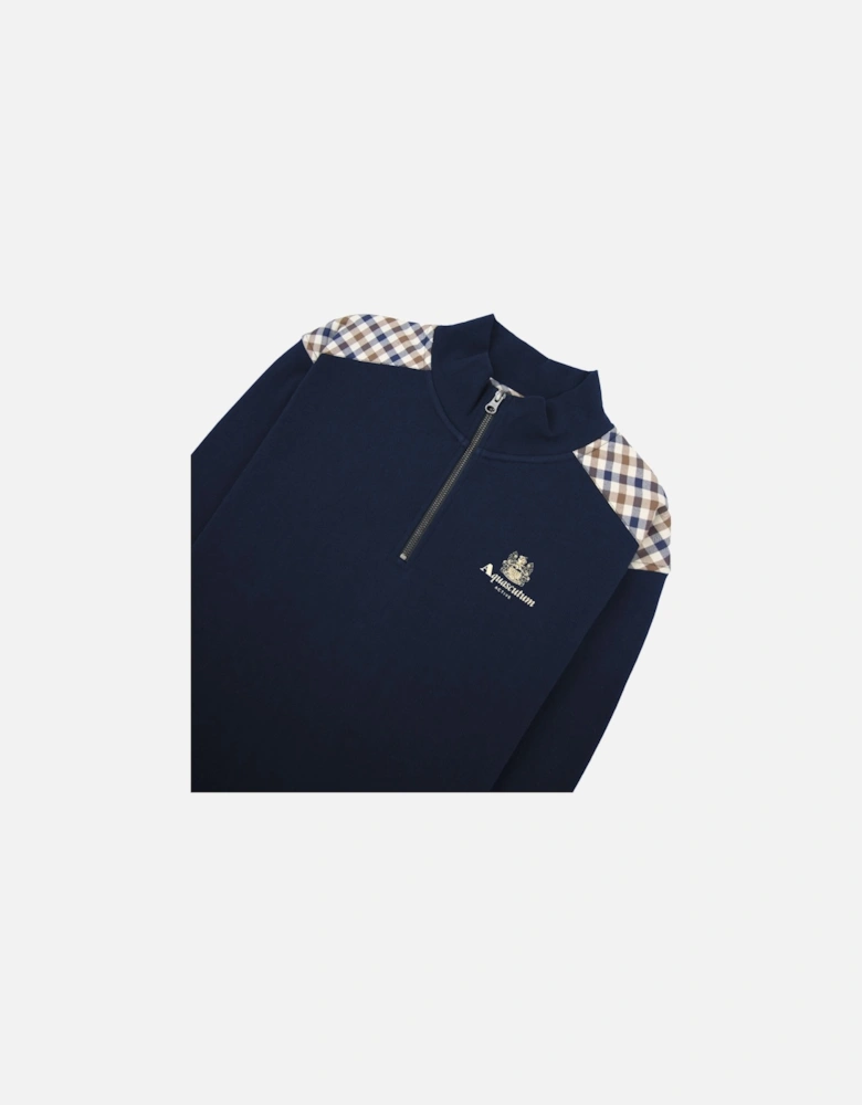 Cc Shoulder 1/4 Zip Sweatshirt Navy 11