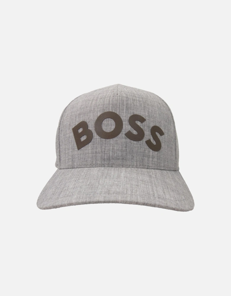Curved Gold Bold Logo Cap Grey 059