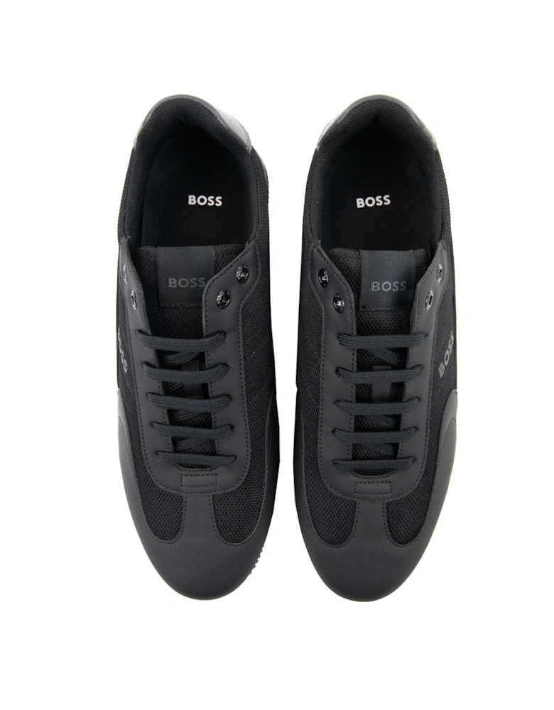 Rusham Faux Leather And Mesh Trainers Black 001