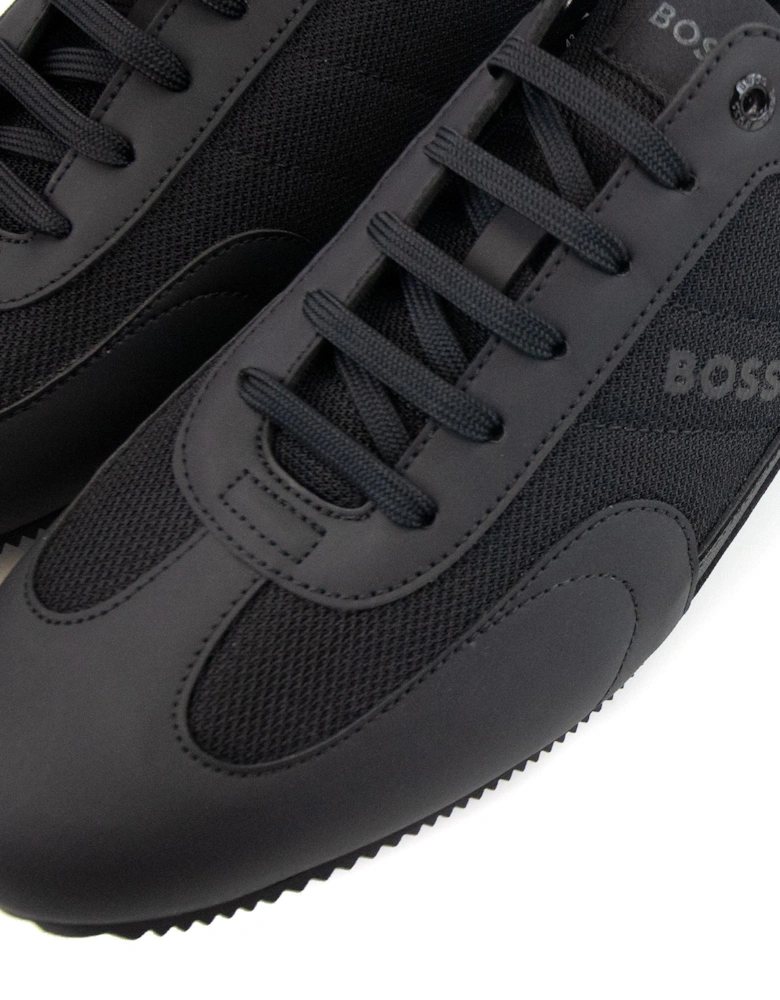 Rusham Faux Leather And Mesh Trainers Black 001