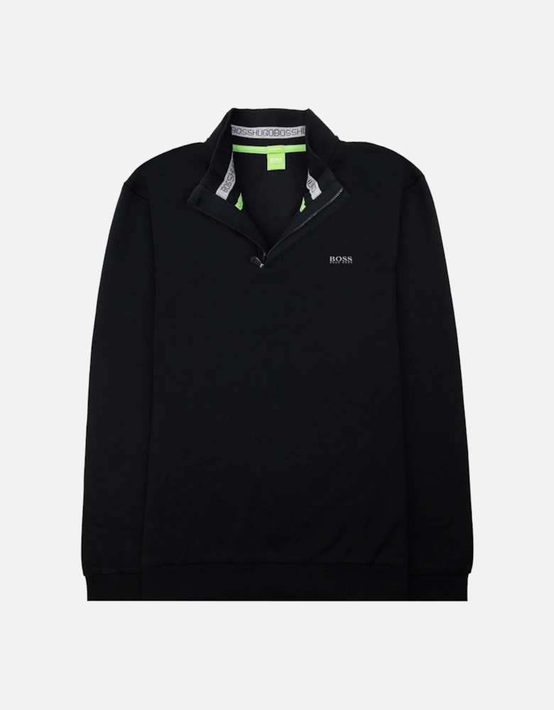 Sweat Half Zip Logo Jumper Black 001