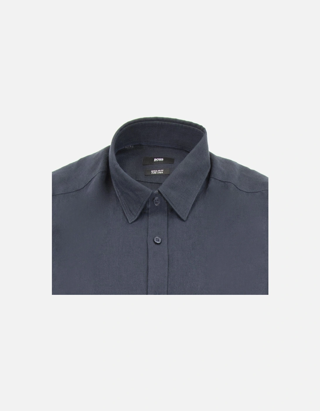 Luka Short Sleeve Pur Linen Shirt Navy