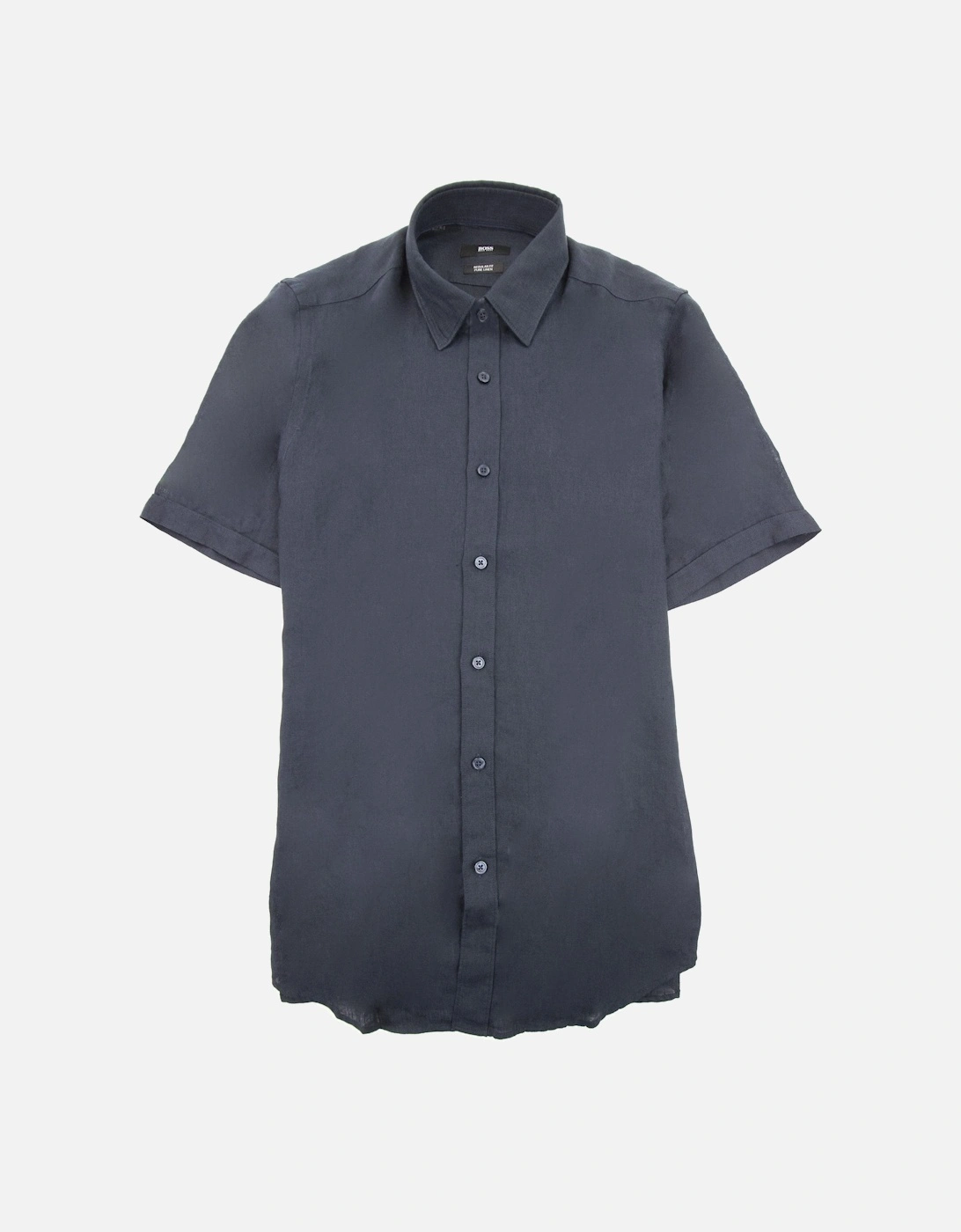 Luka Short Sleeve Pur Linen Shirt Navy, 4 of 3