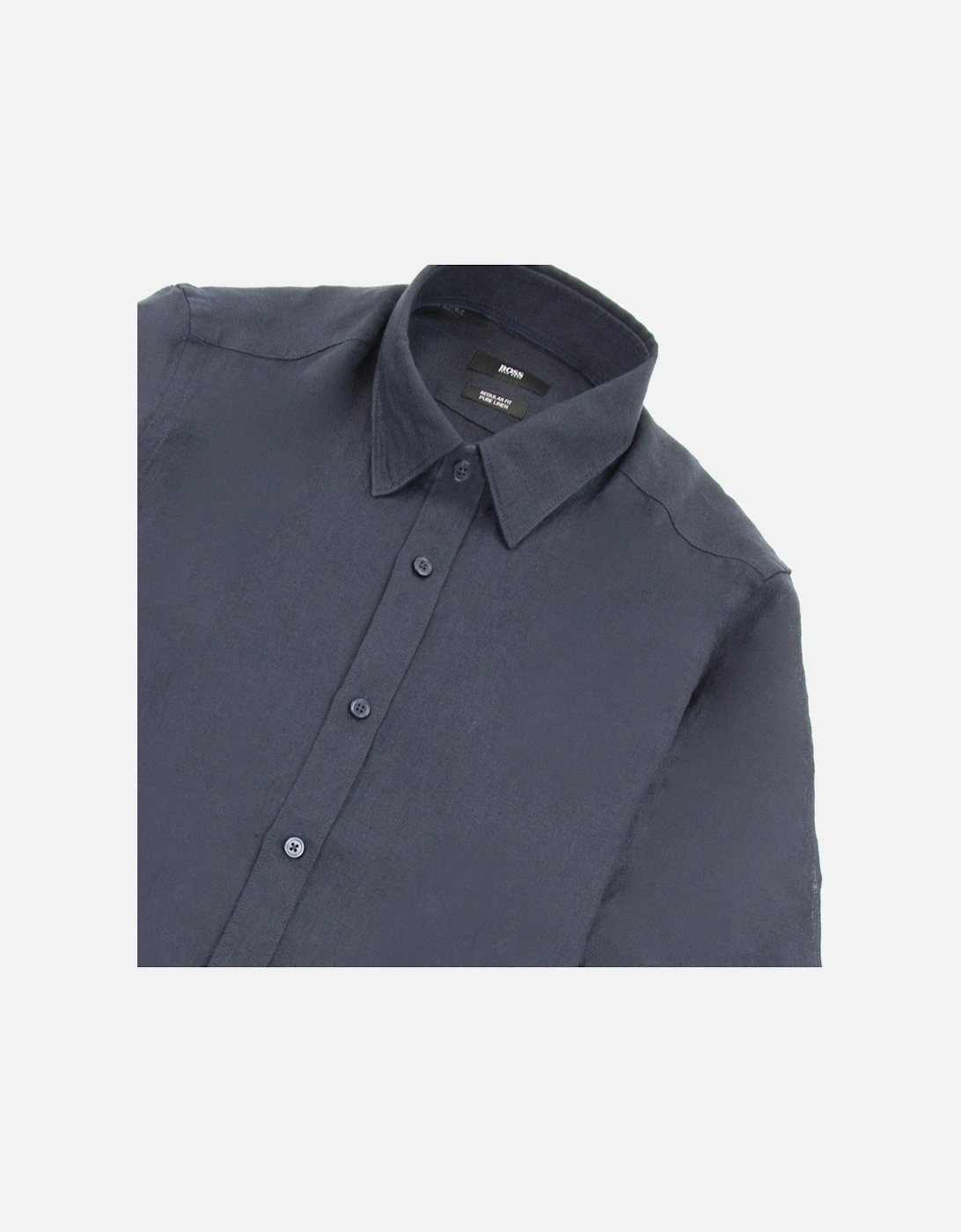 Luka Short Sleeve Pur Linen Shirt Navy