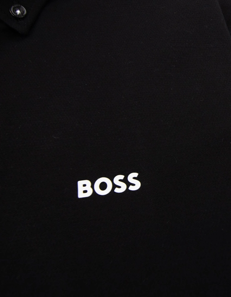 Regular-fit Shirt In Knitted Wrinkle-resistant Cotton Black 002