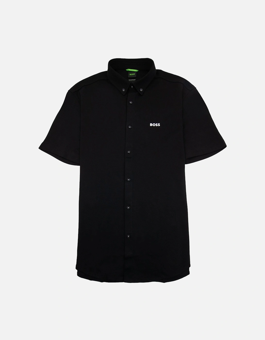 Regular-fit Shirt In Knitted Wrinkle-resistant Cotton Black 002, 5 of 4