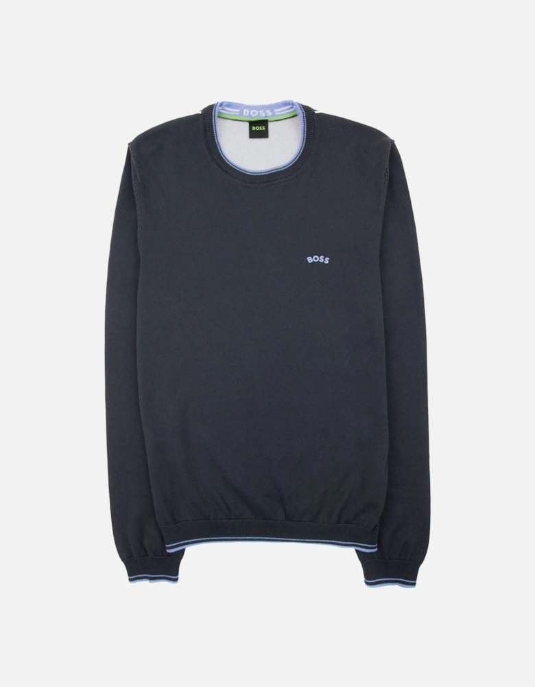 Ritom Curved Logo Sweatshirt Dark Navy 402