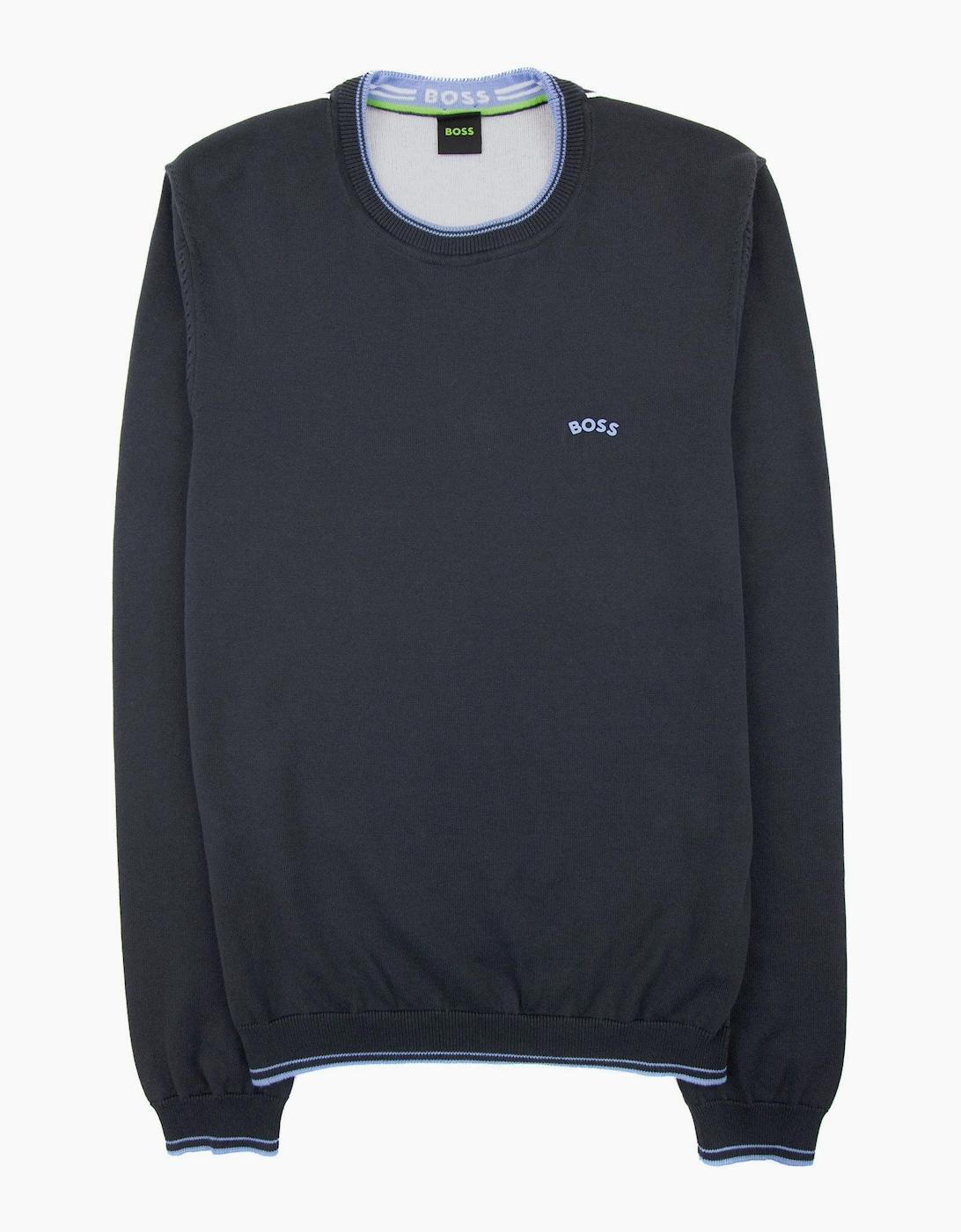 Men's Hugo Boss Ritom Curved Logo Sweatshirt Dark Navy 402 - Black - Size: 3XL